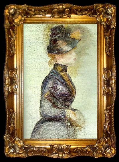 framed  Pierre Renoir woman in blue, ta009-2
